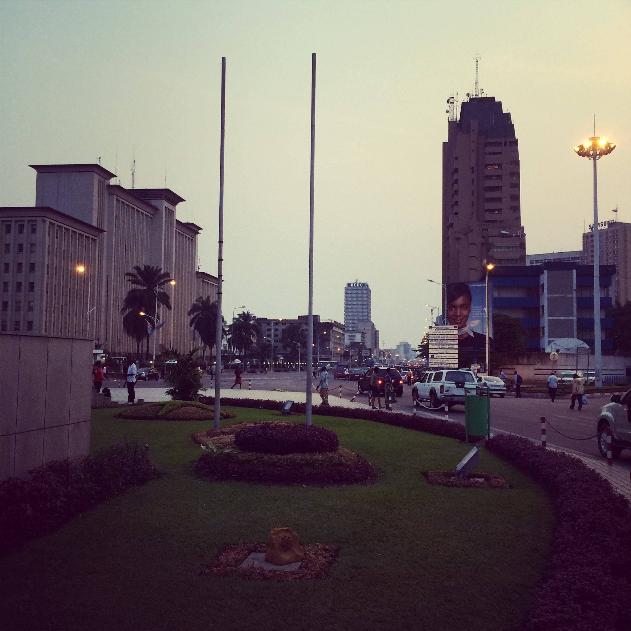 Kinshasa, dusk, tall buildings, Full HD Desktop Wallpaper