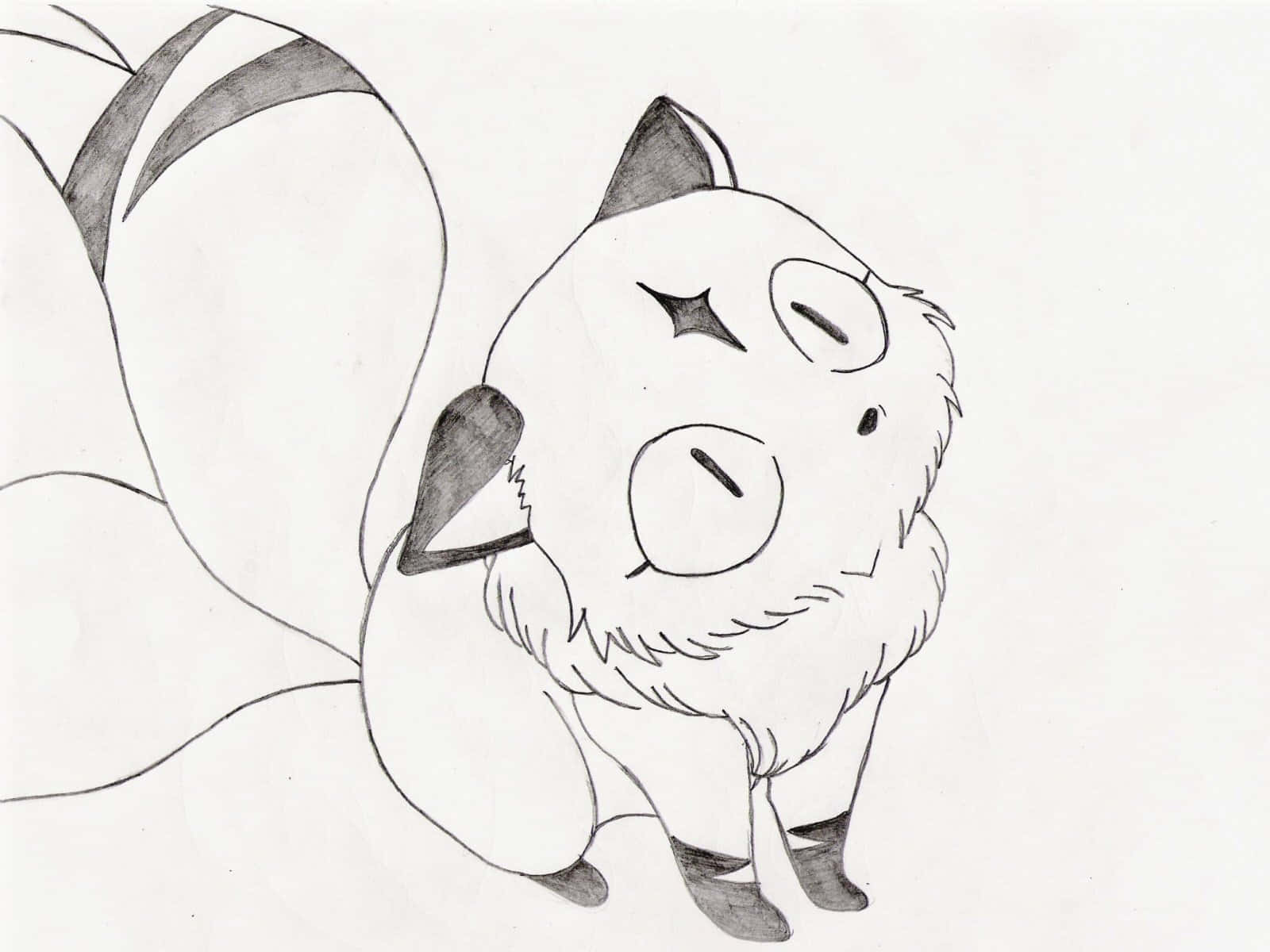 Kirara, cartoon fox, closed eyes, HD Desktop Wallpaper