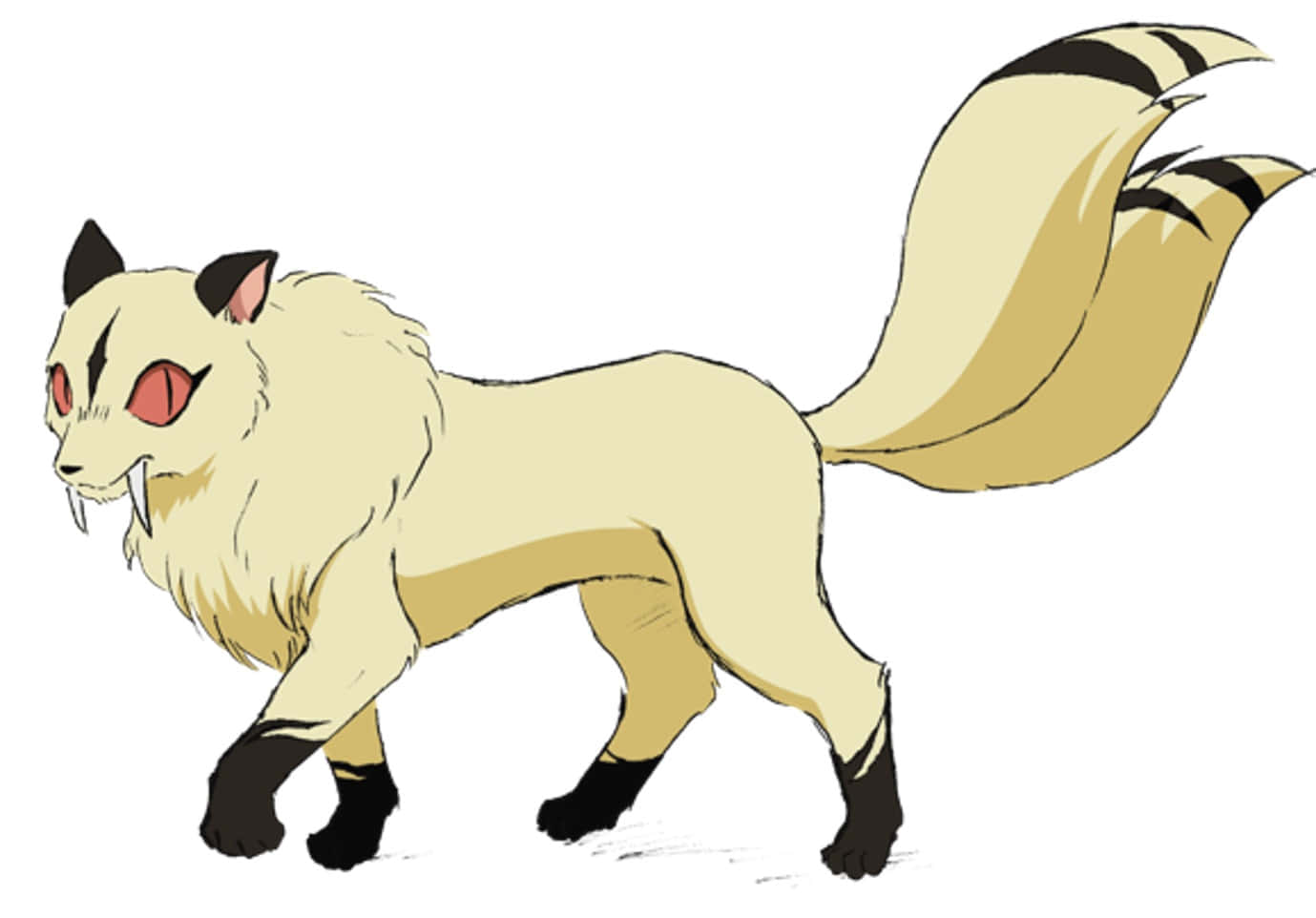 Kirara, cream-colored fox, black markings, HD Desktop Wallpaper
