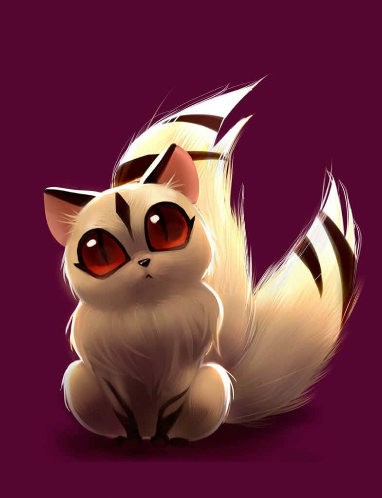 Kirara, two-tailed demon cat, fluffy white cat, SD Phone Wallpaper