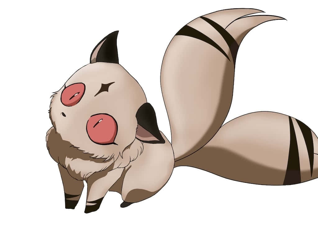 Kirara, anime-style fox-like creature, big pink cheeks, SD Desktop Wallpaper