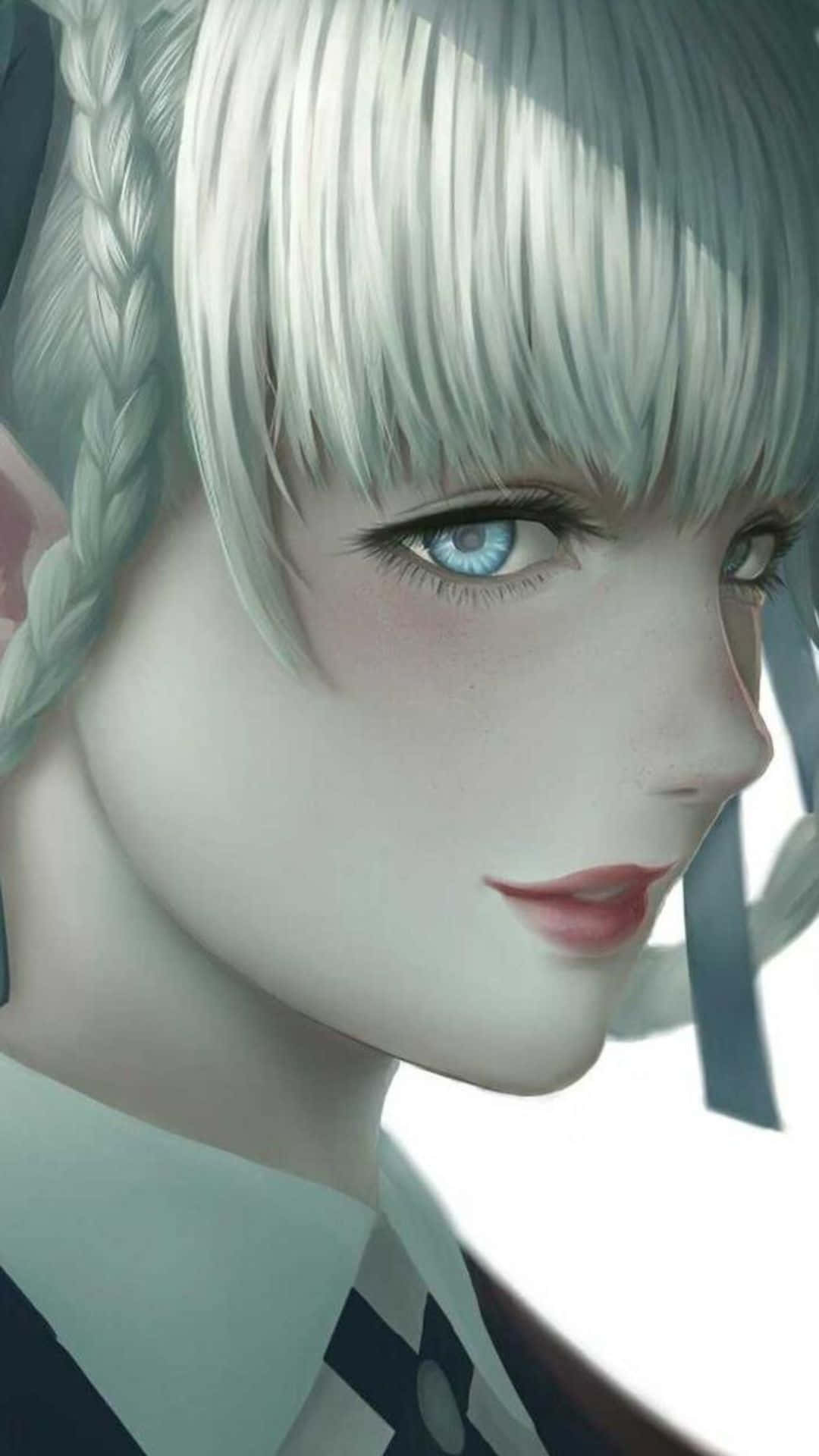 Kirari Momobami, pale silver hair, braids, Full HD Phone Wallpaper