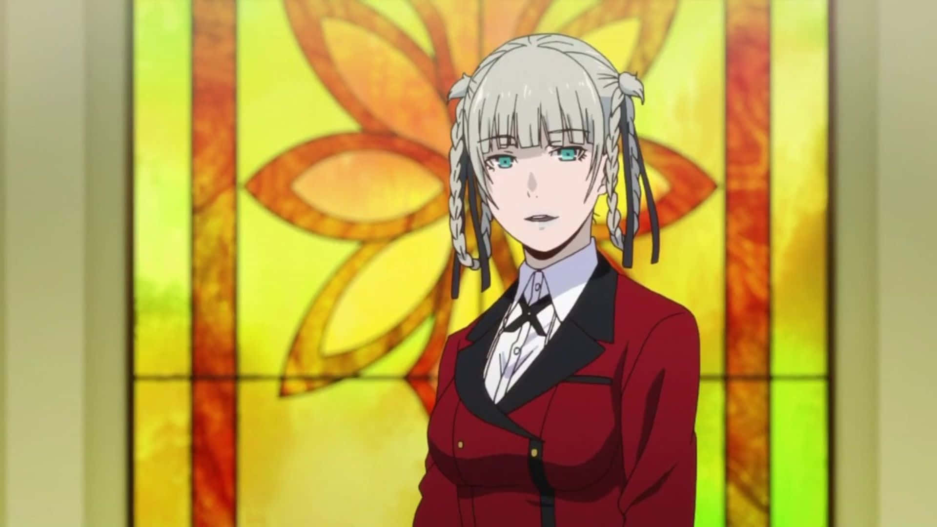 Kirari Momobami, silver-haired, red school uniform, Full HD Desktop Wallpaper