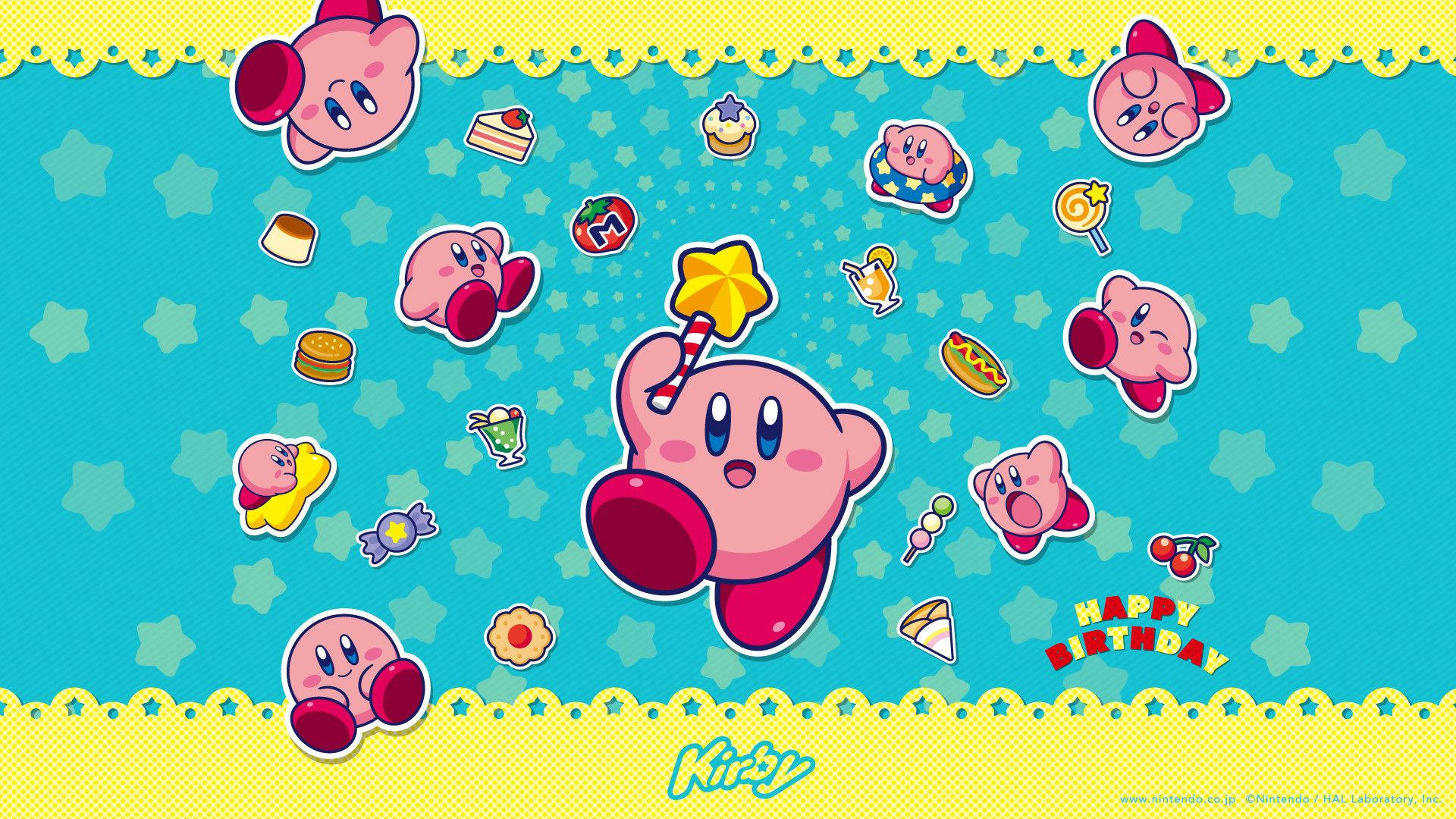 Kirby, pink aesthetic, birthday treats, Full HD Desktop Wallpaper