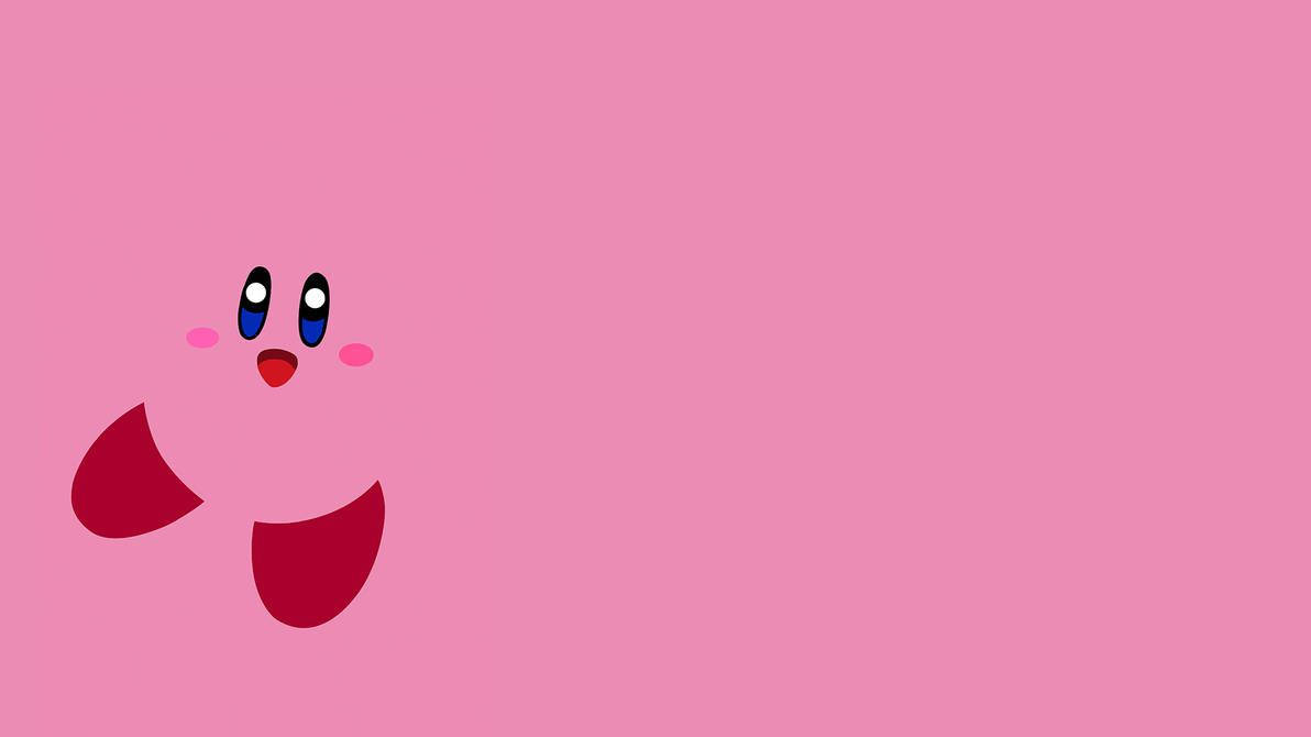 Kirby, cool pink aesthetic, big blue eyes, SD Desktop Wallpaper