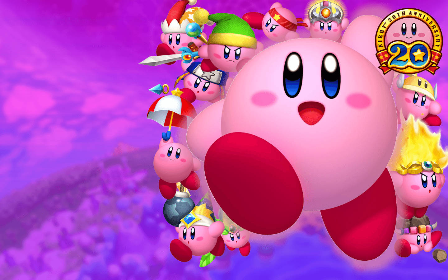 Kirby, pink, red feet, HD Desktop Wallpaper