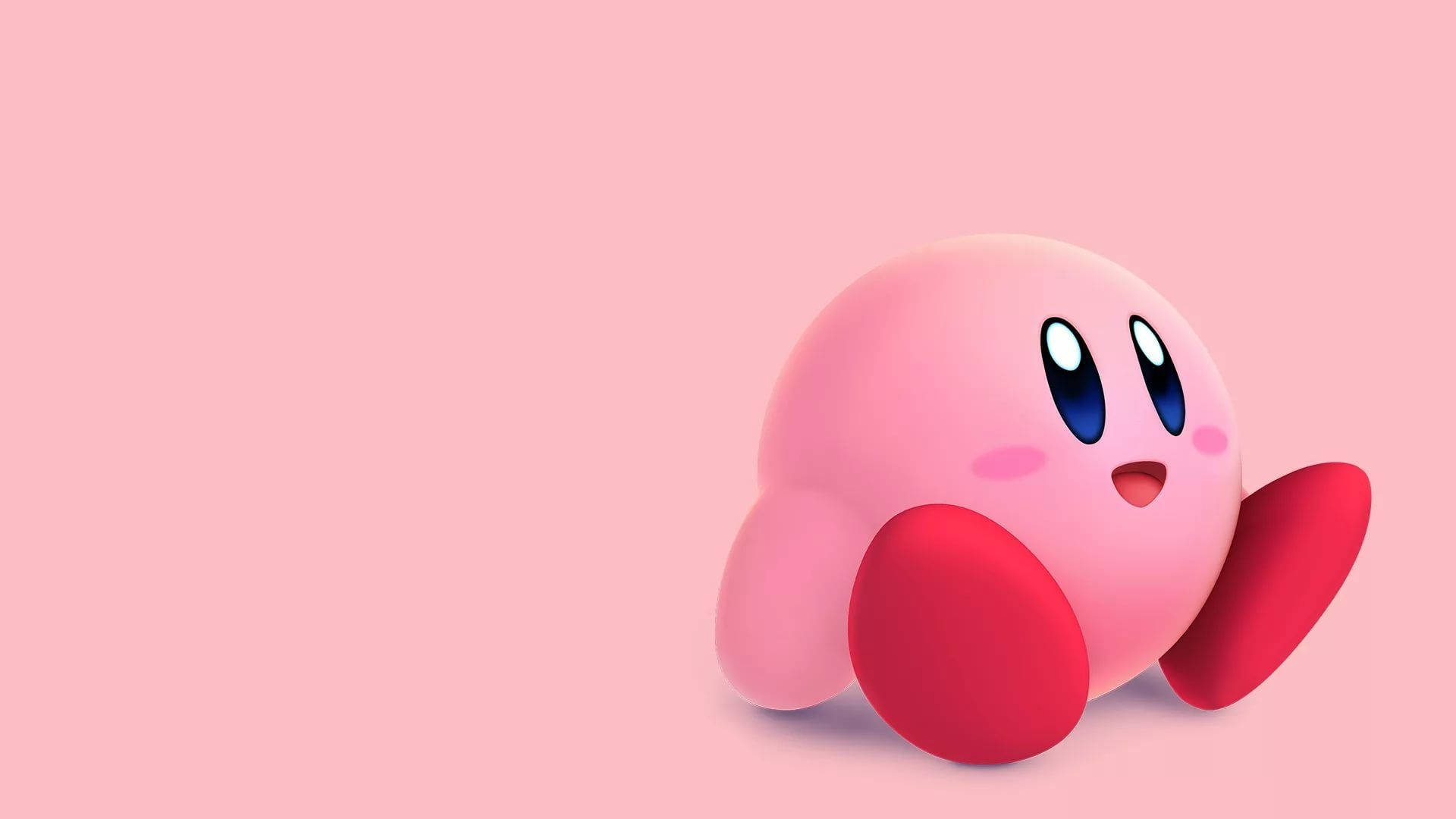 Kirby, pink, red feet, Full HD Desktop Wallpaper
