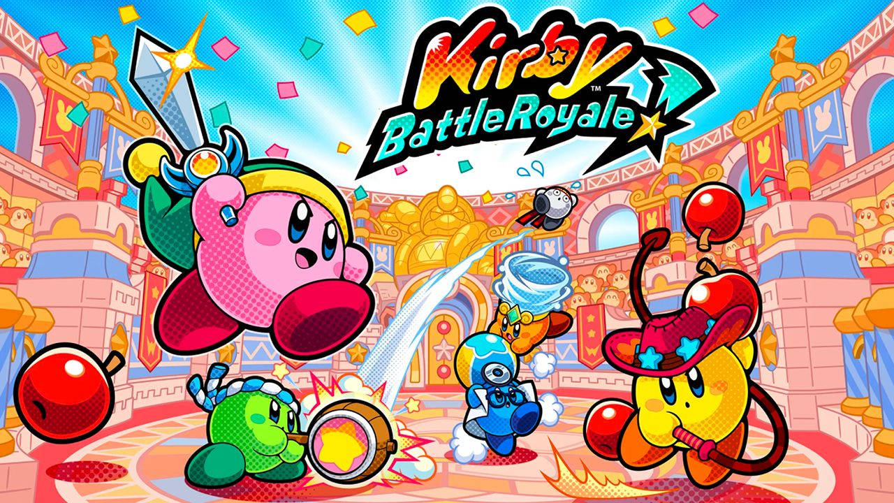 Kirby, colorful characters, vibrant cartoon arena, HD Desktop Wallpaper