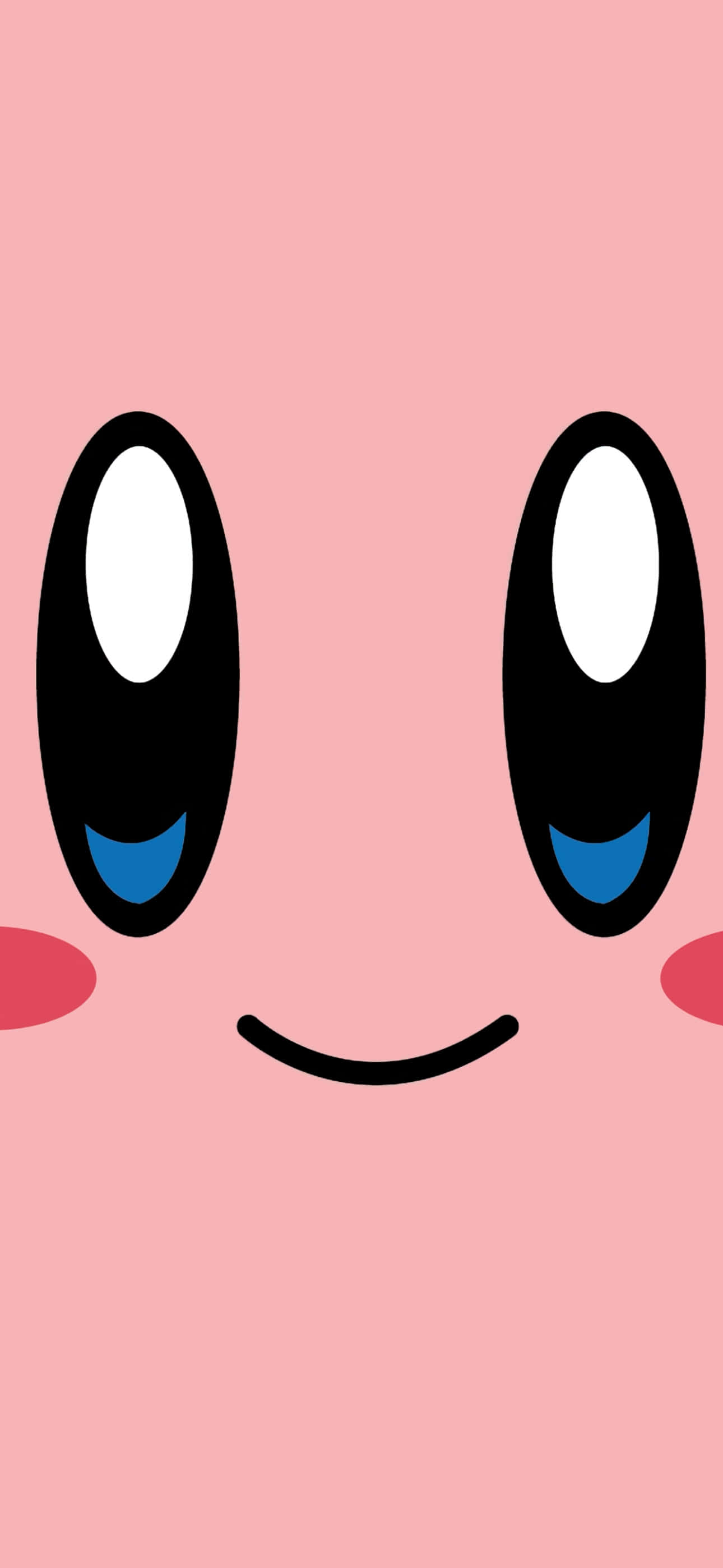 Kirby, pink cartoon character, large black eyes, 2K Phone Wallpaper