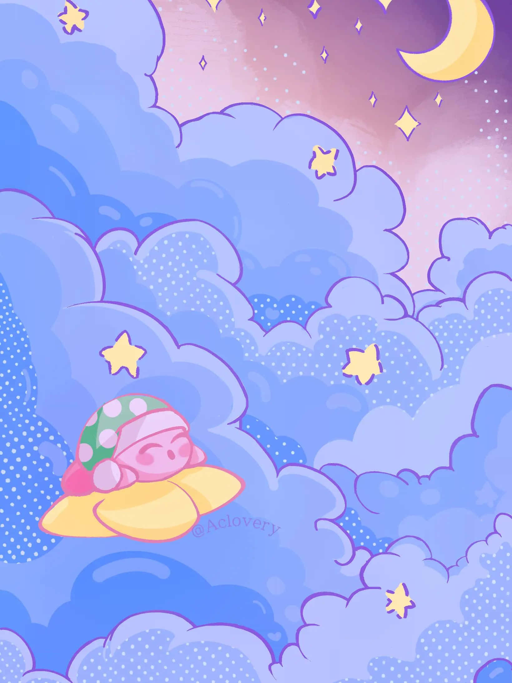 Kirby, pink baby, green polka dot hat, Full HD Phone Wallpaper