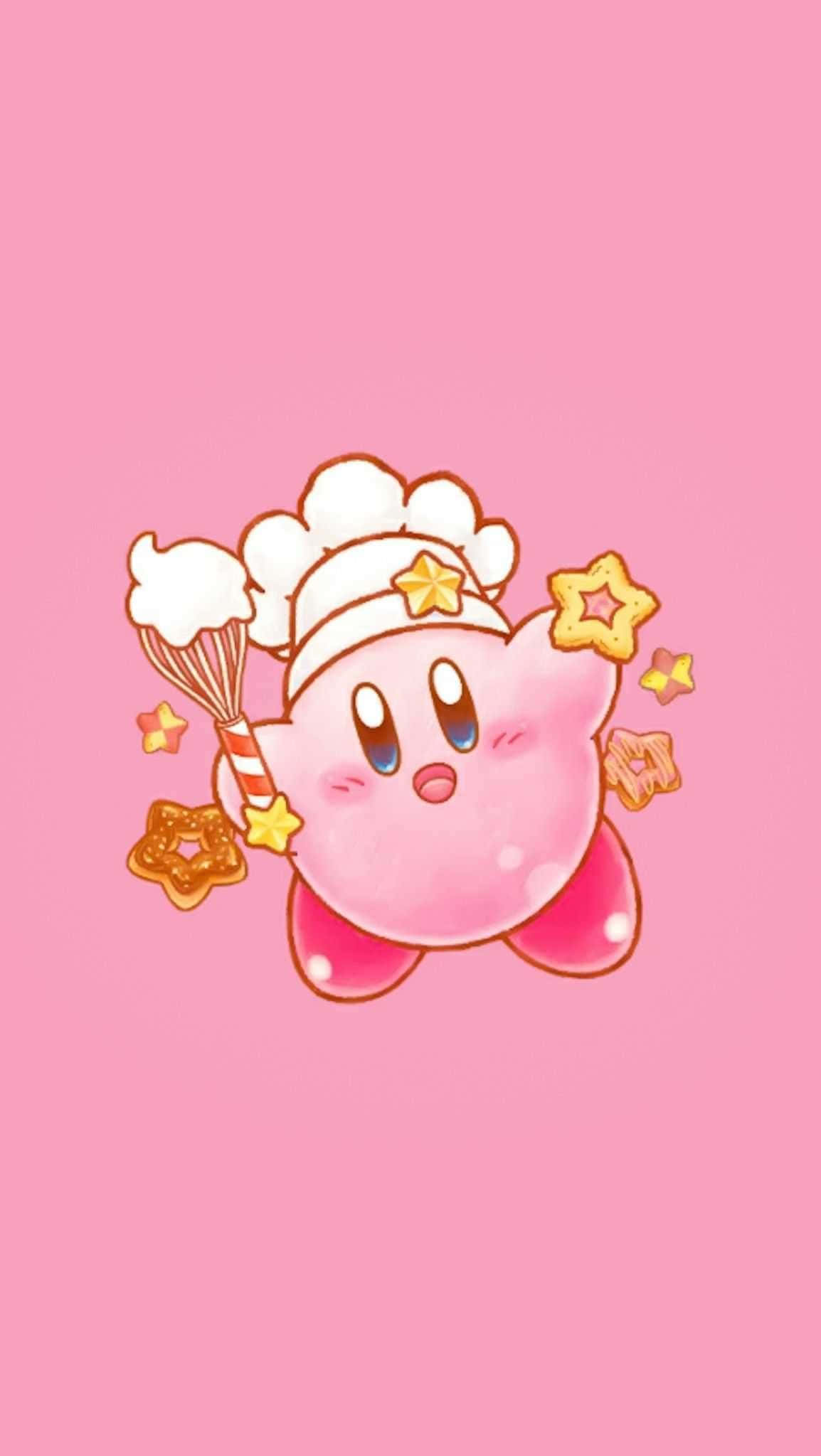 Kirby, chef hat, whisk, Full HD Phone Wallpaper