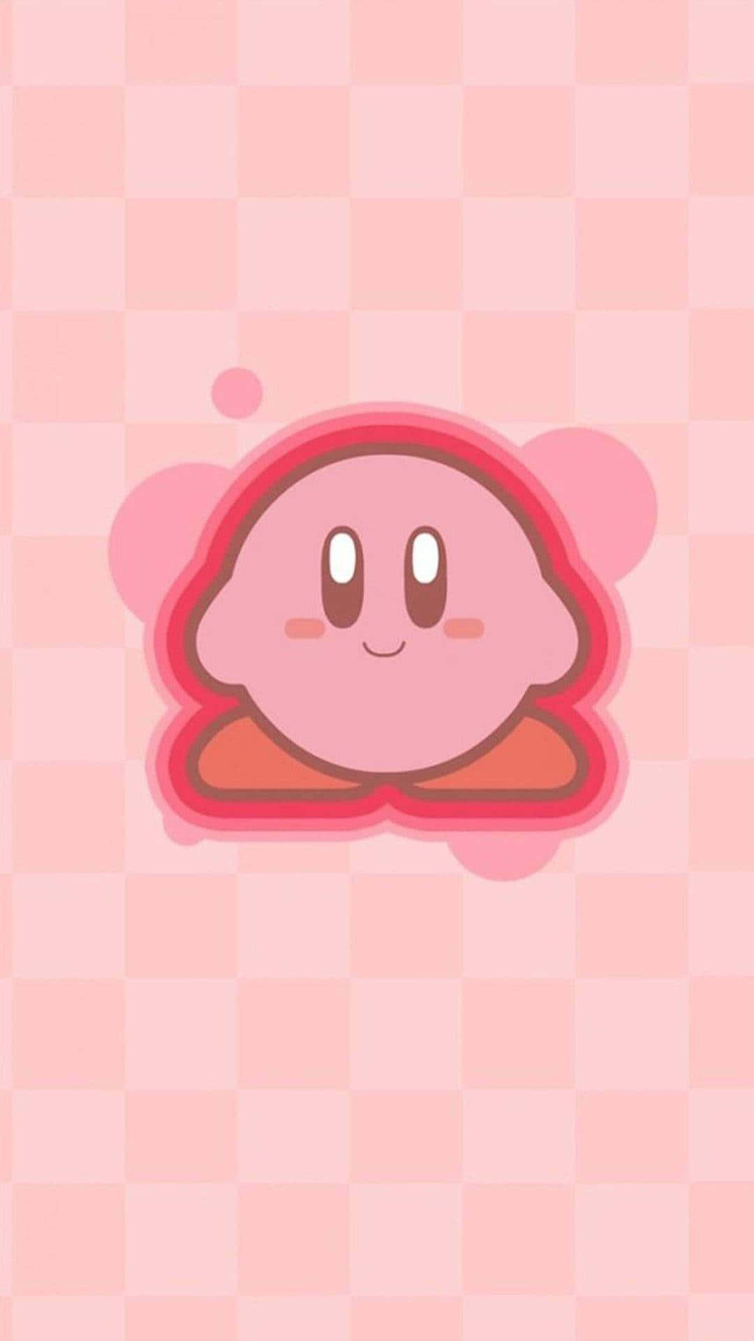 Pink Kirby, rosy cheeks, subtle smile, Full HD Phone Wallpaper