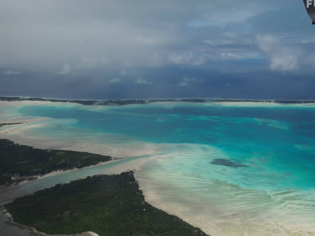 Kiribati, turquoise lagoon, white sandbar, SD Desktop Wallpaper
