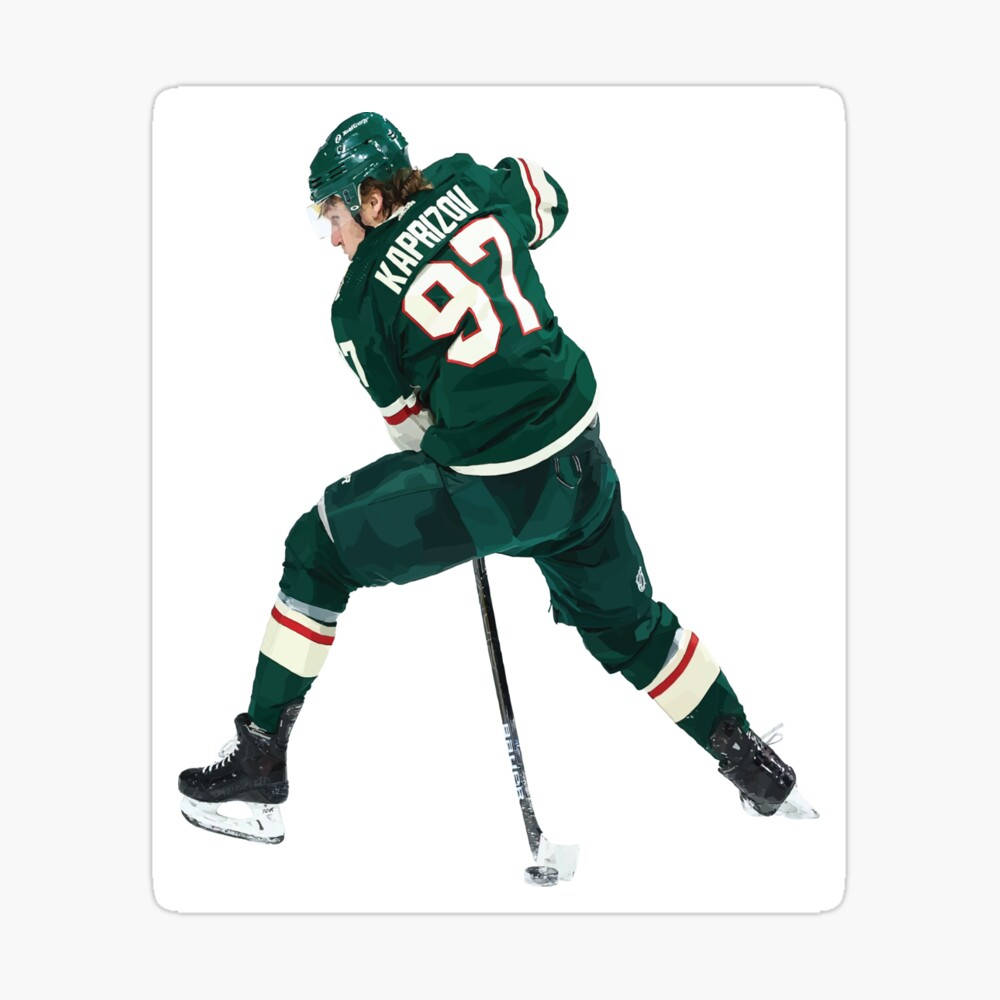 Kirill Kaprizov, green jersey, number 97, SD Desktop Wallpaper