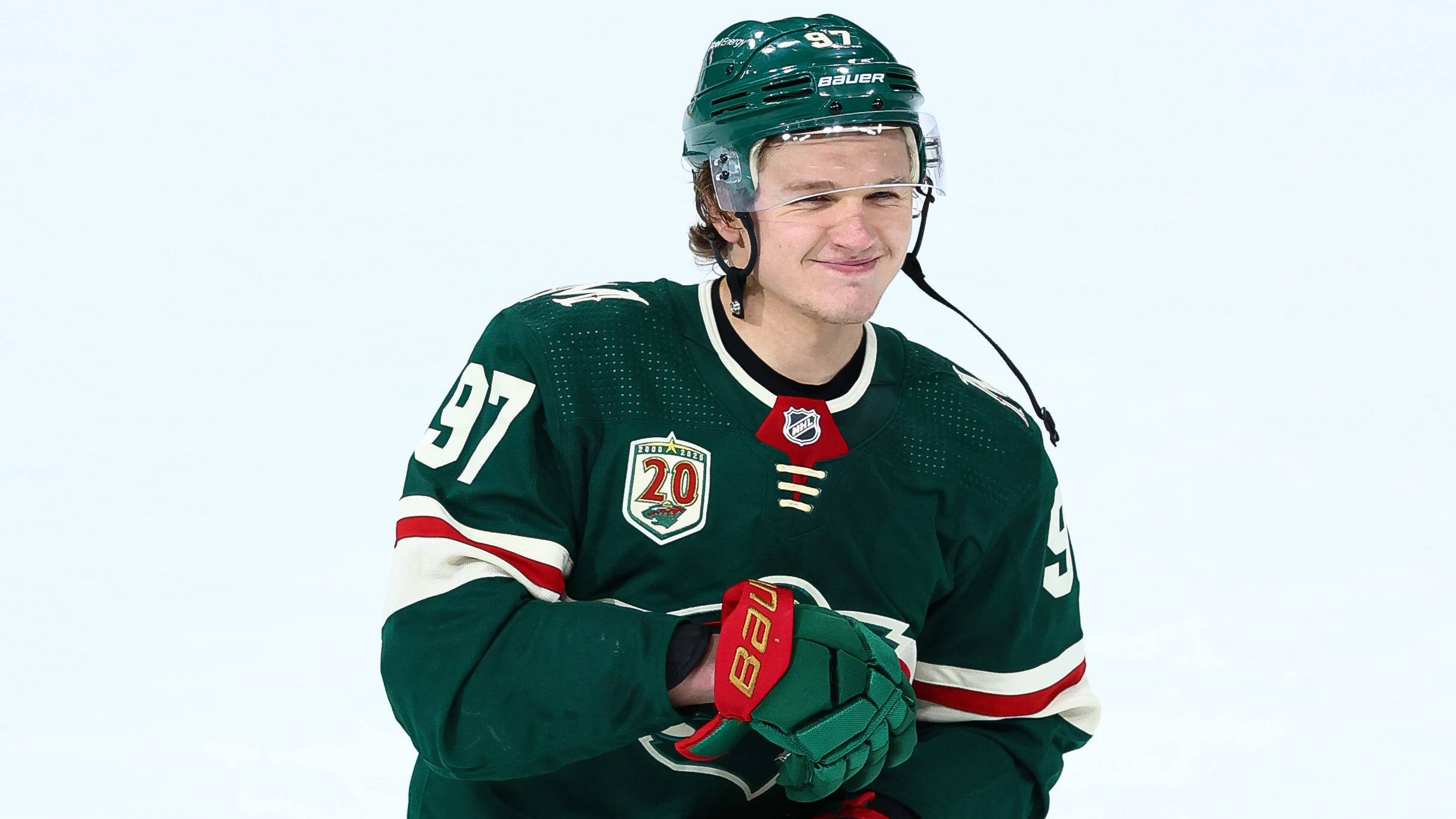 Kirill Kaprizov, green jersey, number 97, Full HD Desktop Wallpaper