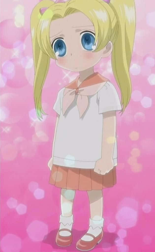 Kirimi Nekozawa, blonde pigtails, blue eyes, SD Phone Wallpaper