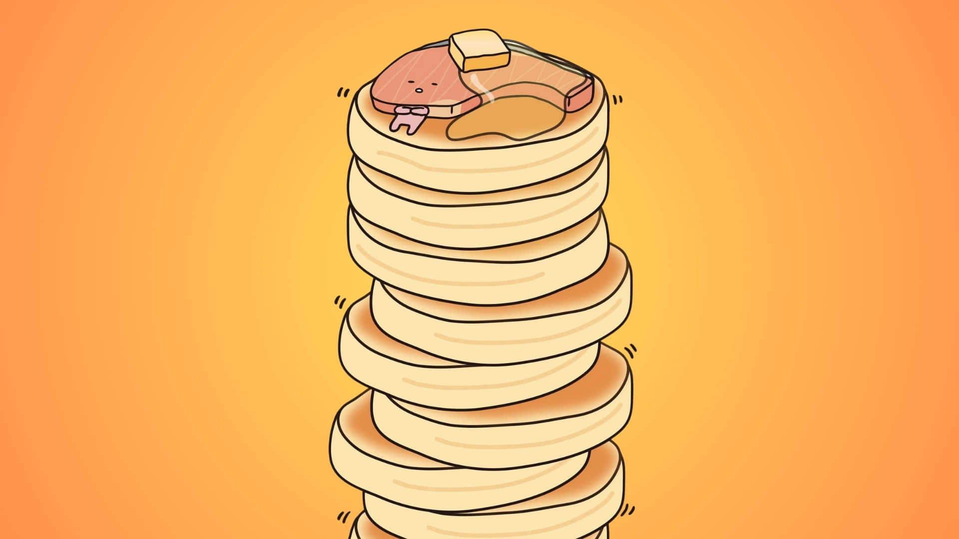 Kirimichan, pancake stack, golden pancakes, Full HD Desktop Wallpaper