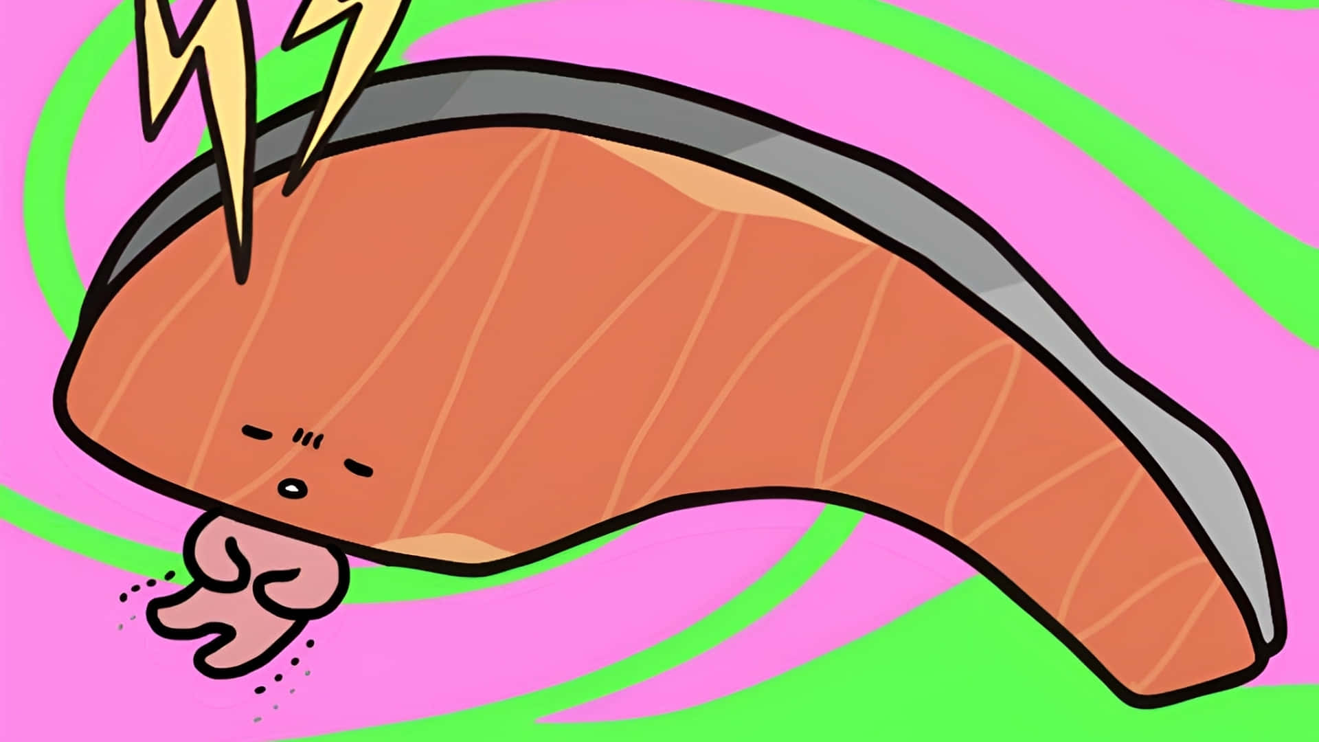 Kirimichan, salmon fillet, distressed face, Full HD Desktop Wallpaper