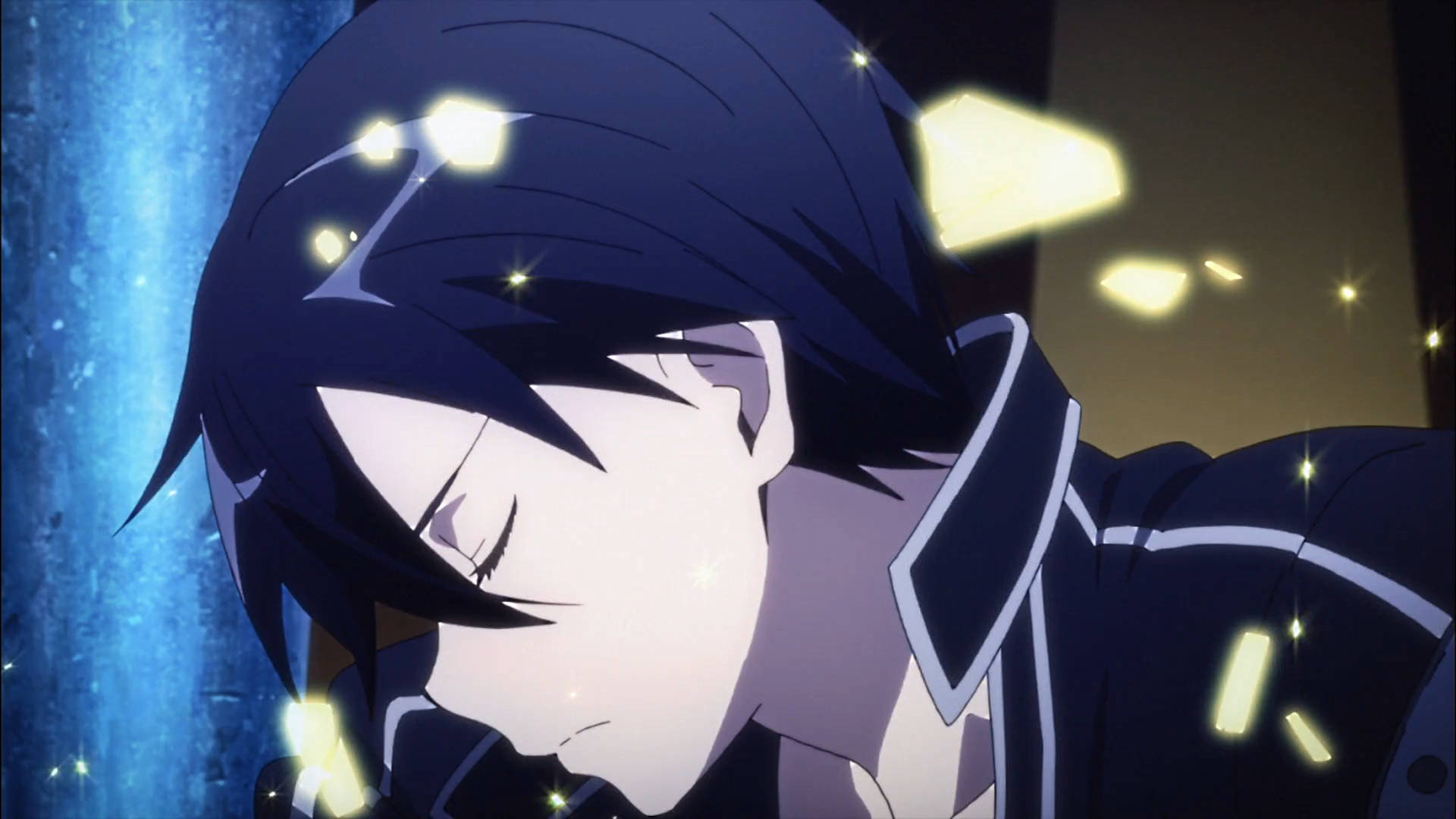 Kirito, dark hair, glowing particles, Full HD Desktop Wallpaper