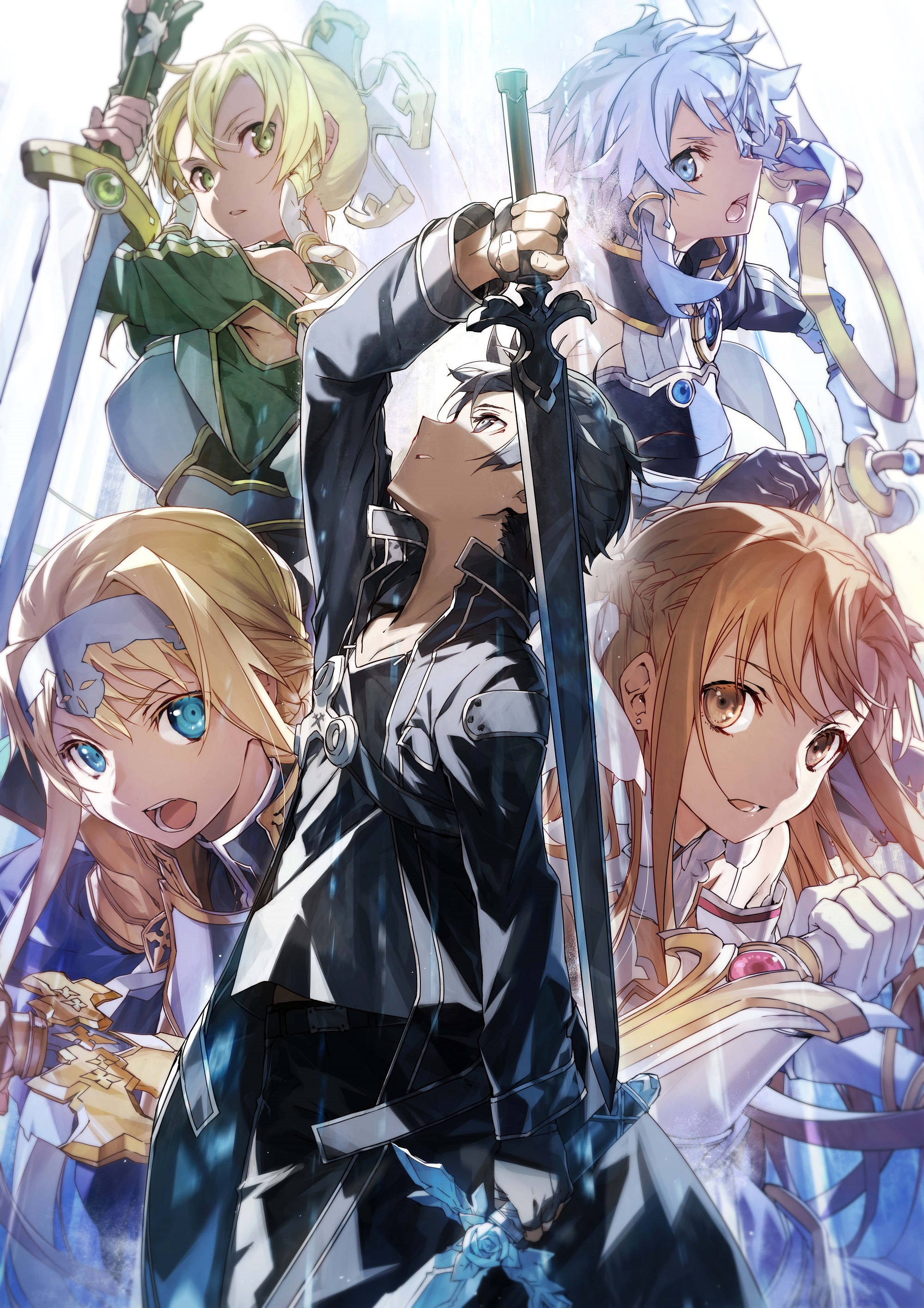 Kirito, sword-wielding warriors, fantasy armor, 2K Phone Wallpaper