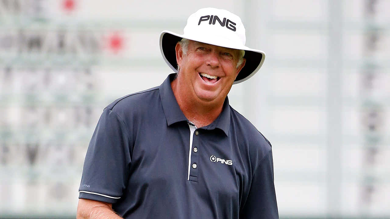 Kirk Triplett, white PING hat, navy polo, HD Desktop Wallpaper