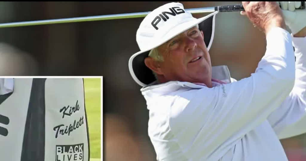 Kirk Triplett, golfer, mid-swing, SD Desktop Wallpaper