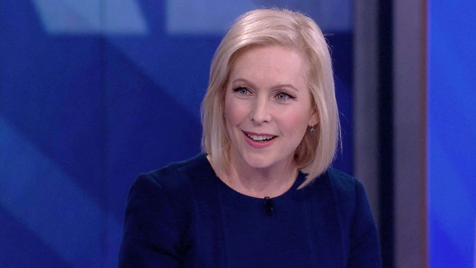 Kirsten Gillibrand, blue dress, dark blue top, HD Desktop Wallpaper