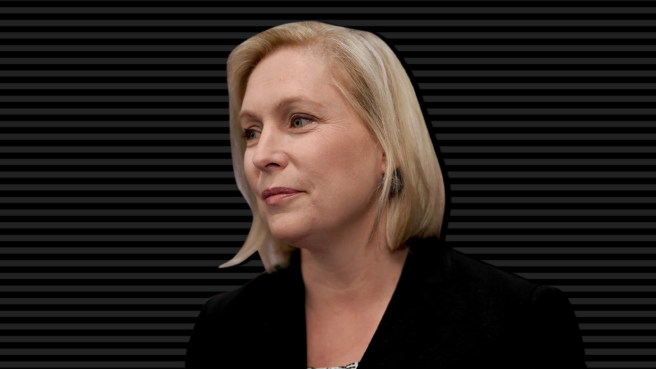 Kirsten Gillibrand, black dress, blonde hair, 2K Desktop Wallpaper