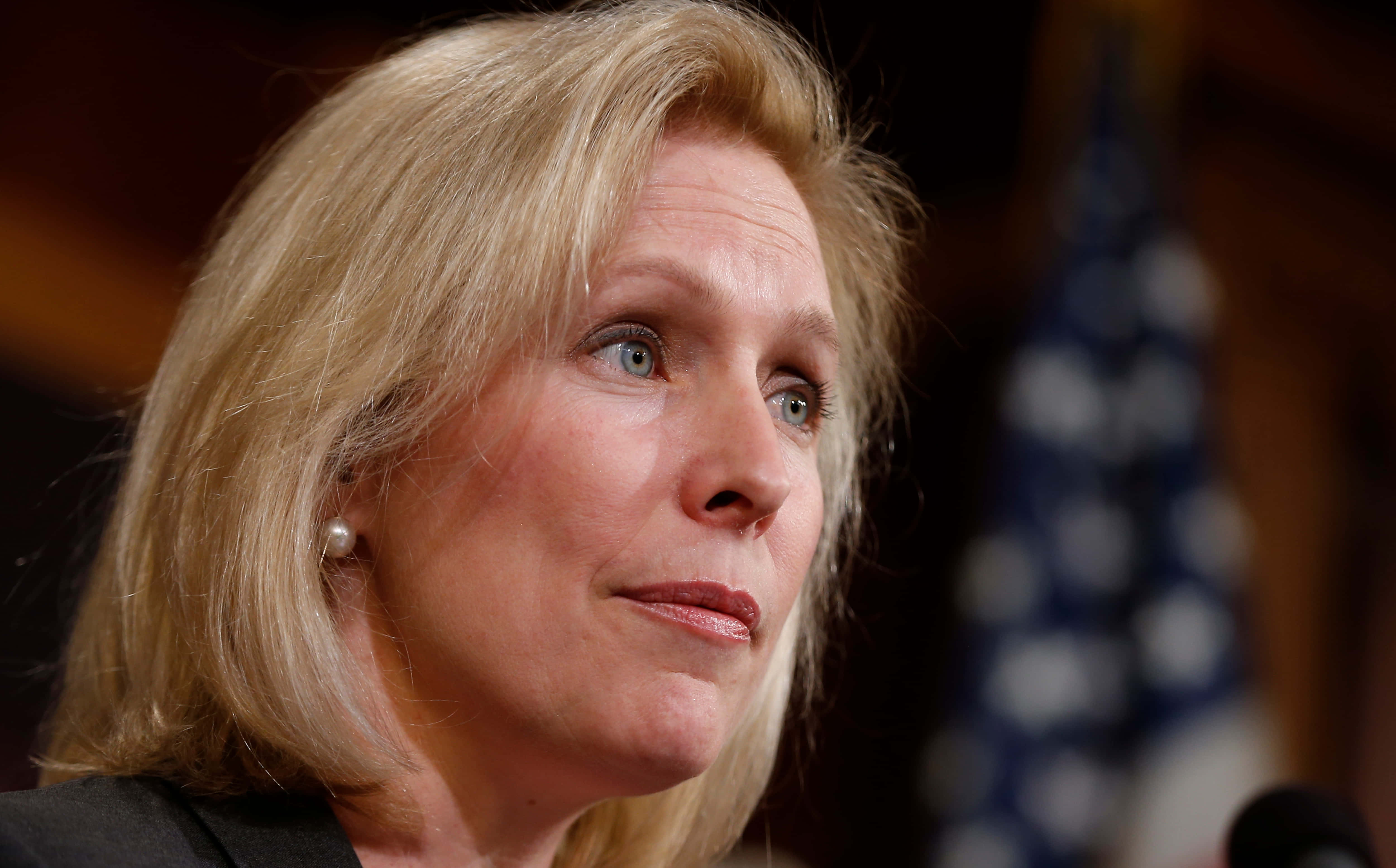 Kirsten Gillibrand, blonde woman, blue eyes, 4K Desktop Wallpaper