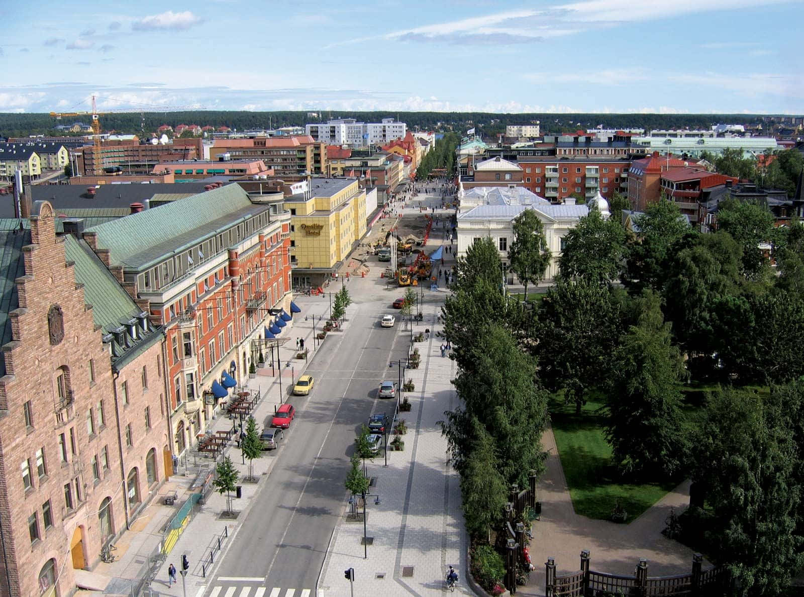 Kiruna, city center, aerial view, HD Desktop Wallpaper