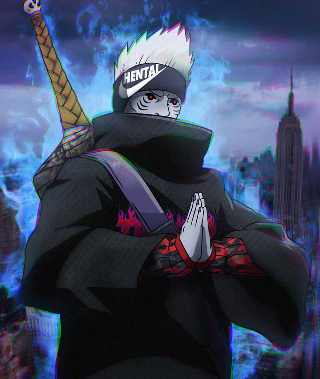 Kisame, Fiery Blue, white spiky hair, SD Phone Wallpaper