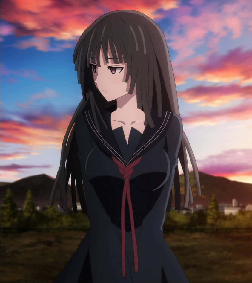 Kisara Tendo, anime character, sunset backdrop, SD Phone Wallpaper