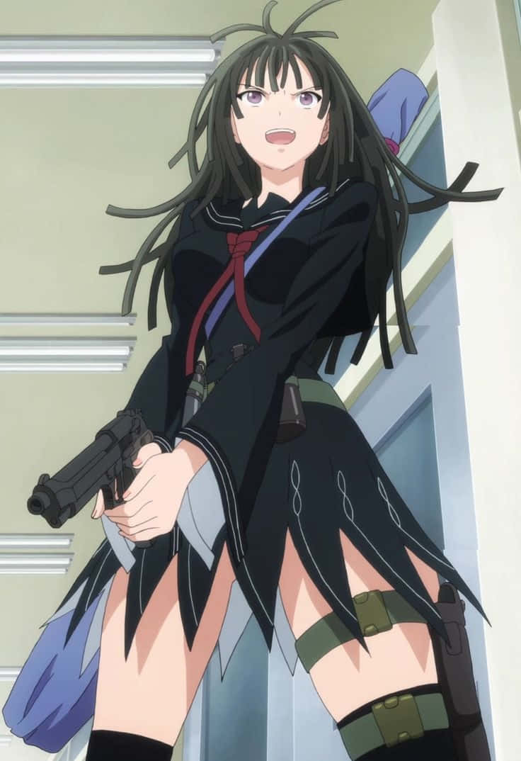 Kisara Tendo, anime girl, long black hair, SD Phone Wallpaper