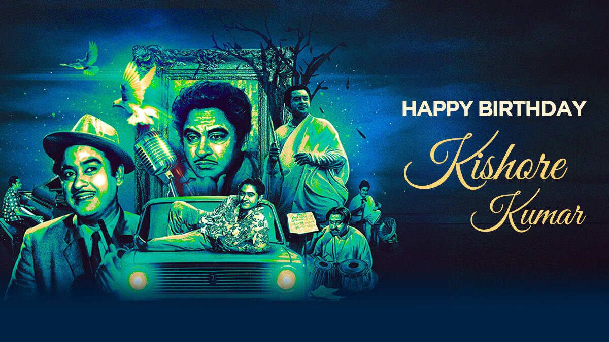 Kishore Kumar, vintage car, musicians, SD Desktop Wallpaper