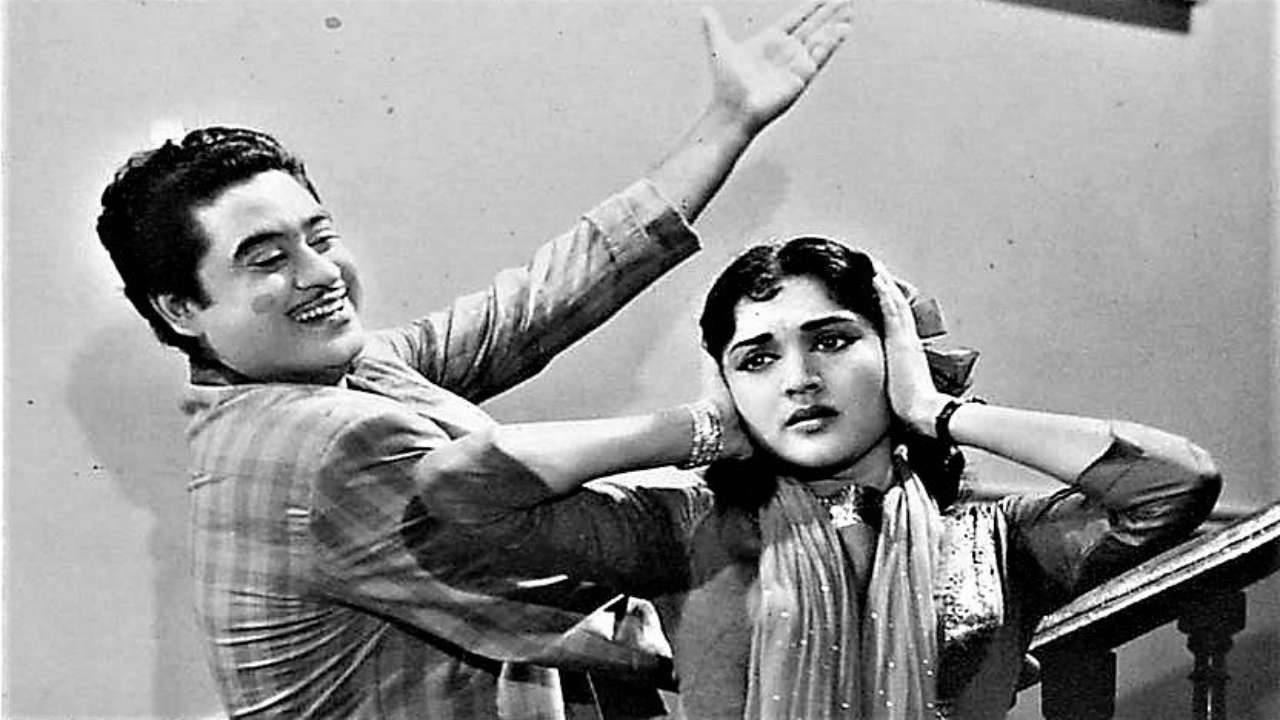 Kishore Kumar, woman covering her ears, vintage black and white film still, HD Desktop Wallpaper