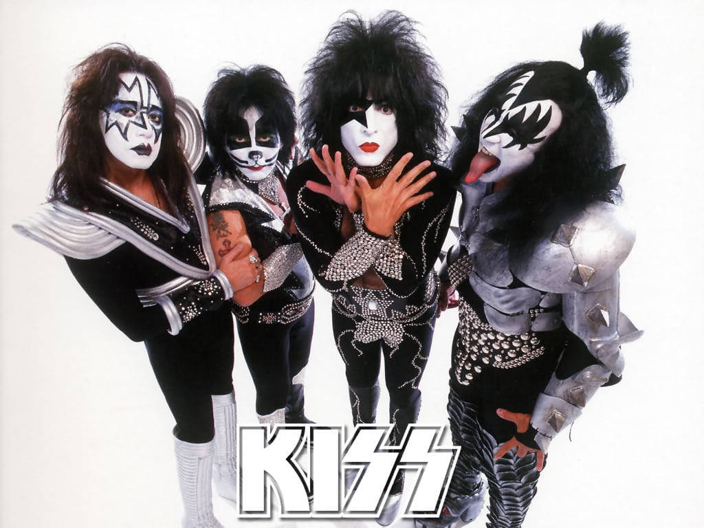Kiss Band, glam rock musicians, iconic face paint, SD Desktop Wallpaper