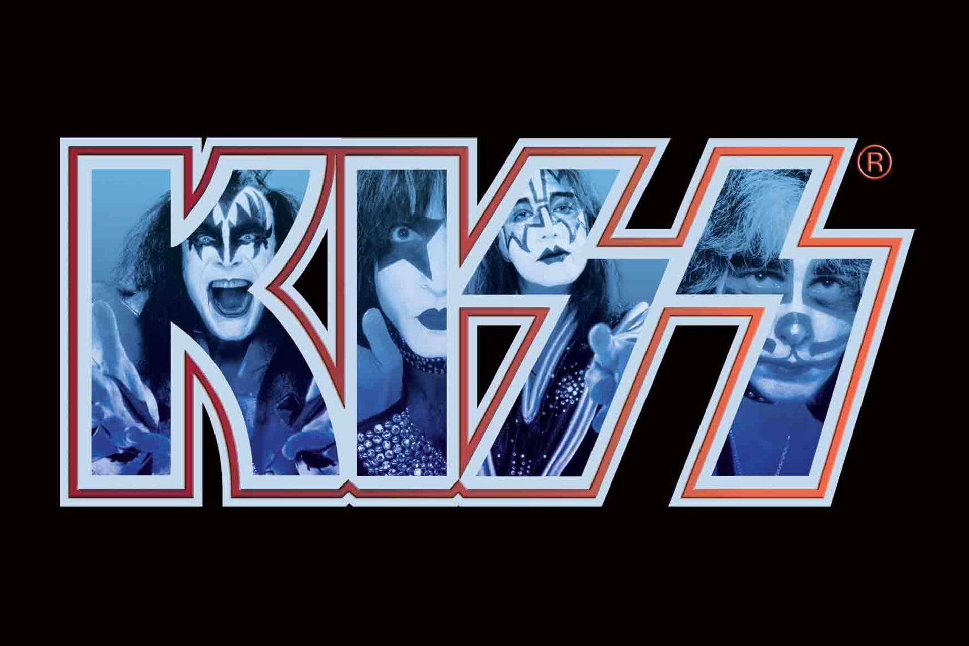 KISS band logo, four members, full makeup, Full HD Desktop Wallpaper