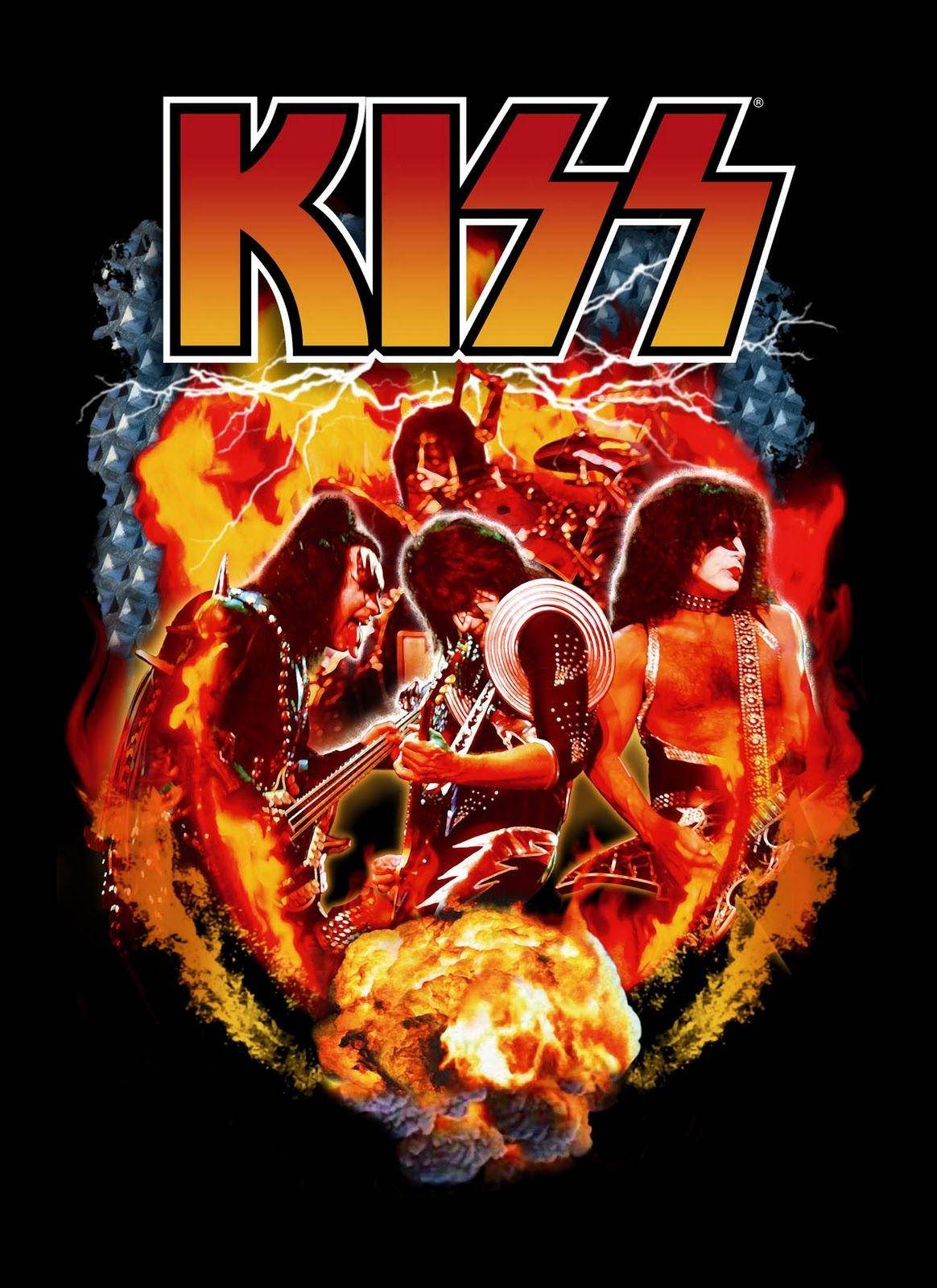 Kiss Band, KISS logo, fire, HD Phone Wallpaper
