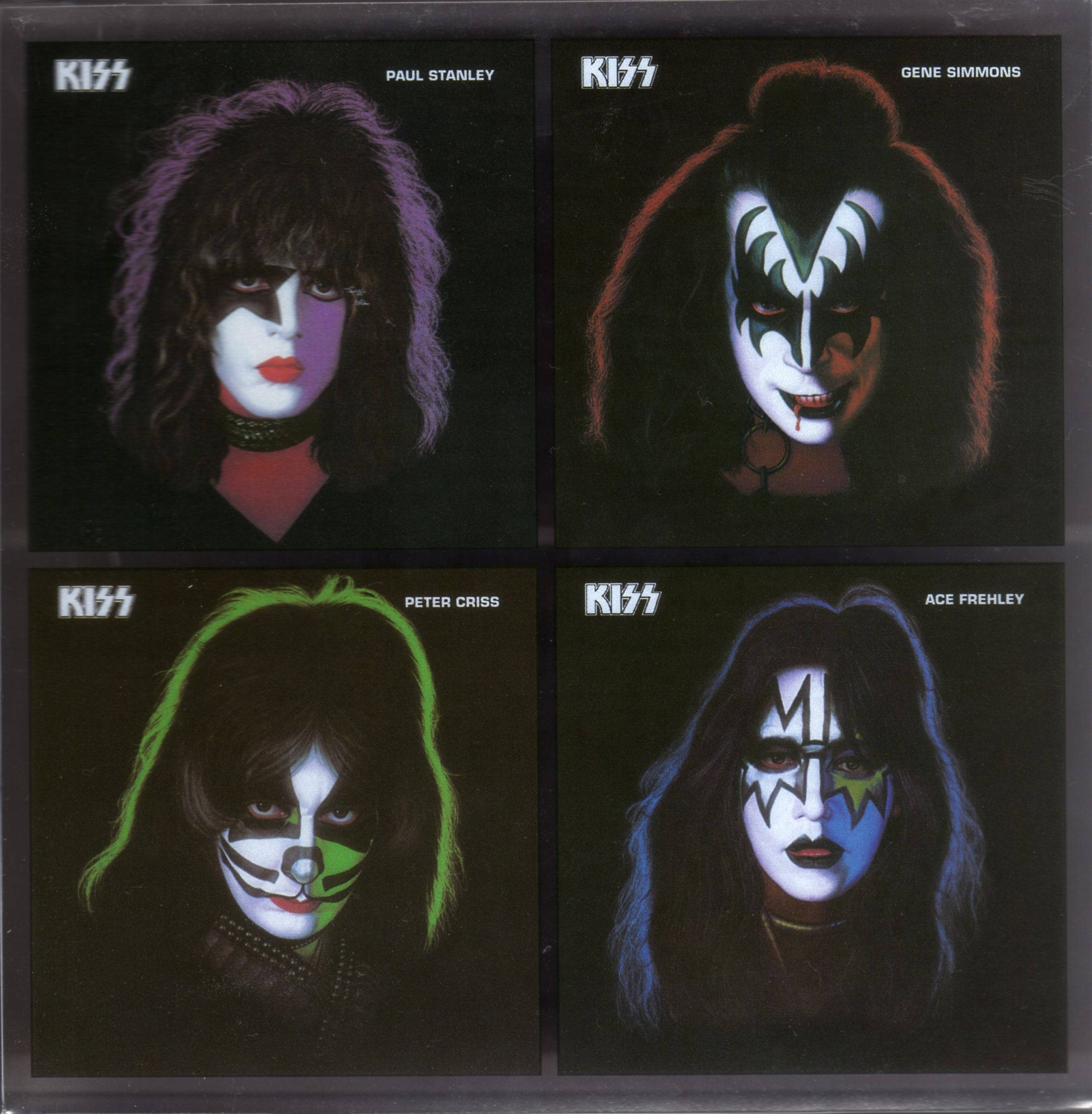 KISS Band, four members, signature face paint, Full HD Phone Wallpaper