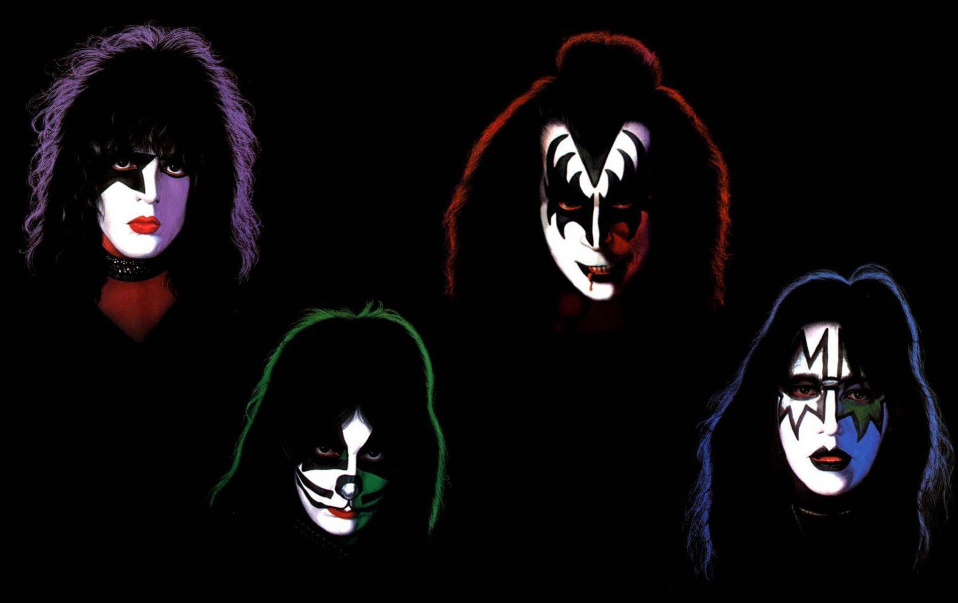 Kiss Band, face paint, colorful hair, HD Desktop Wallpaper