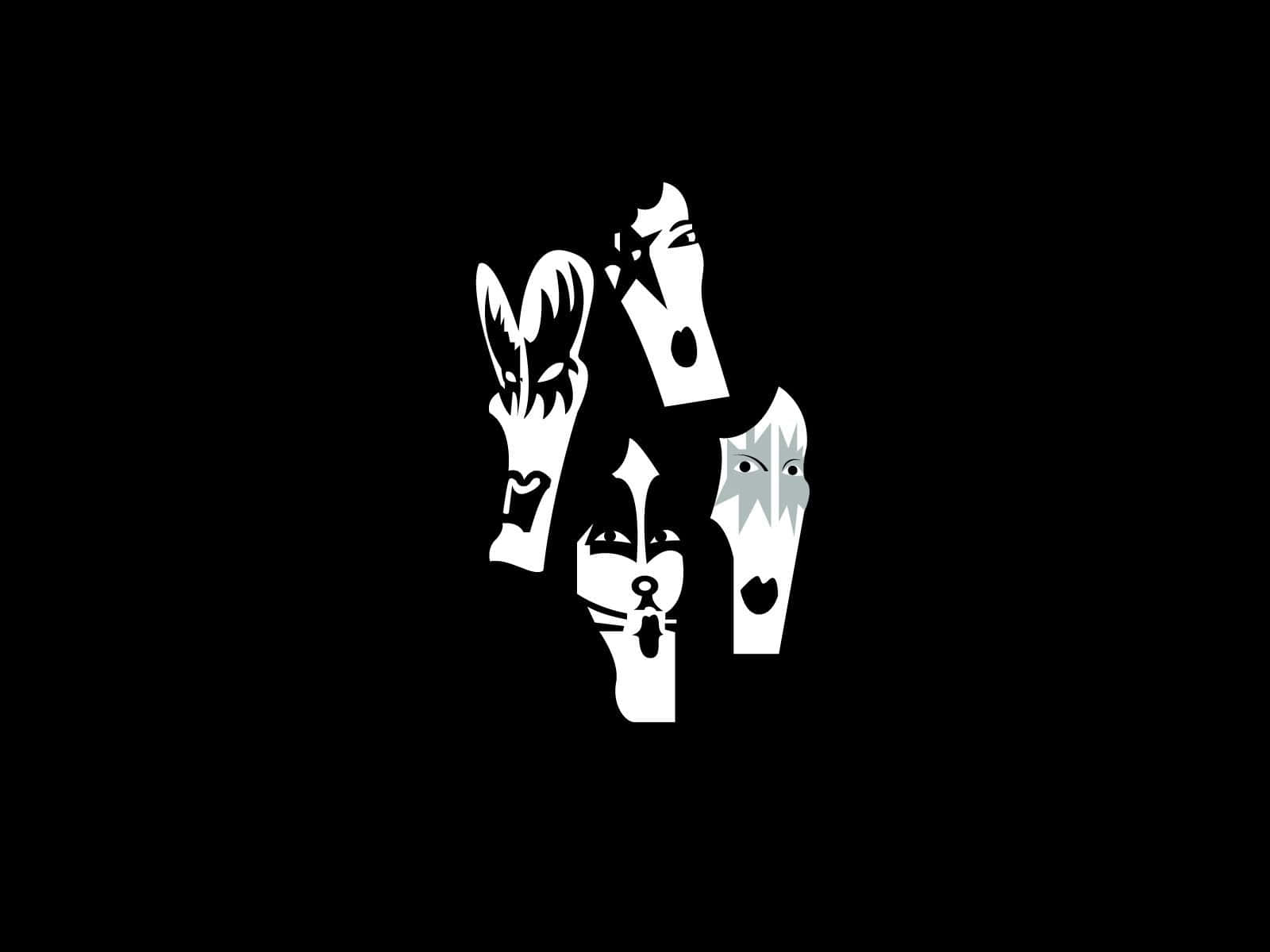 Kiss, punk rock, white cartoon characters, HD Desktop Wallpaper