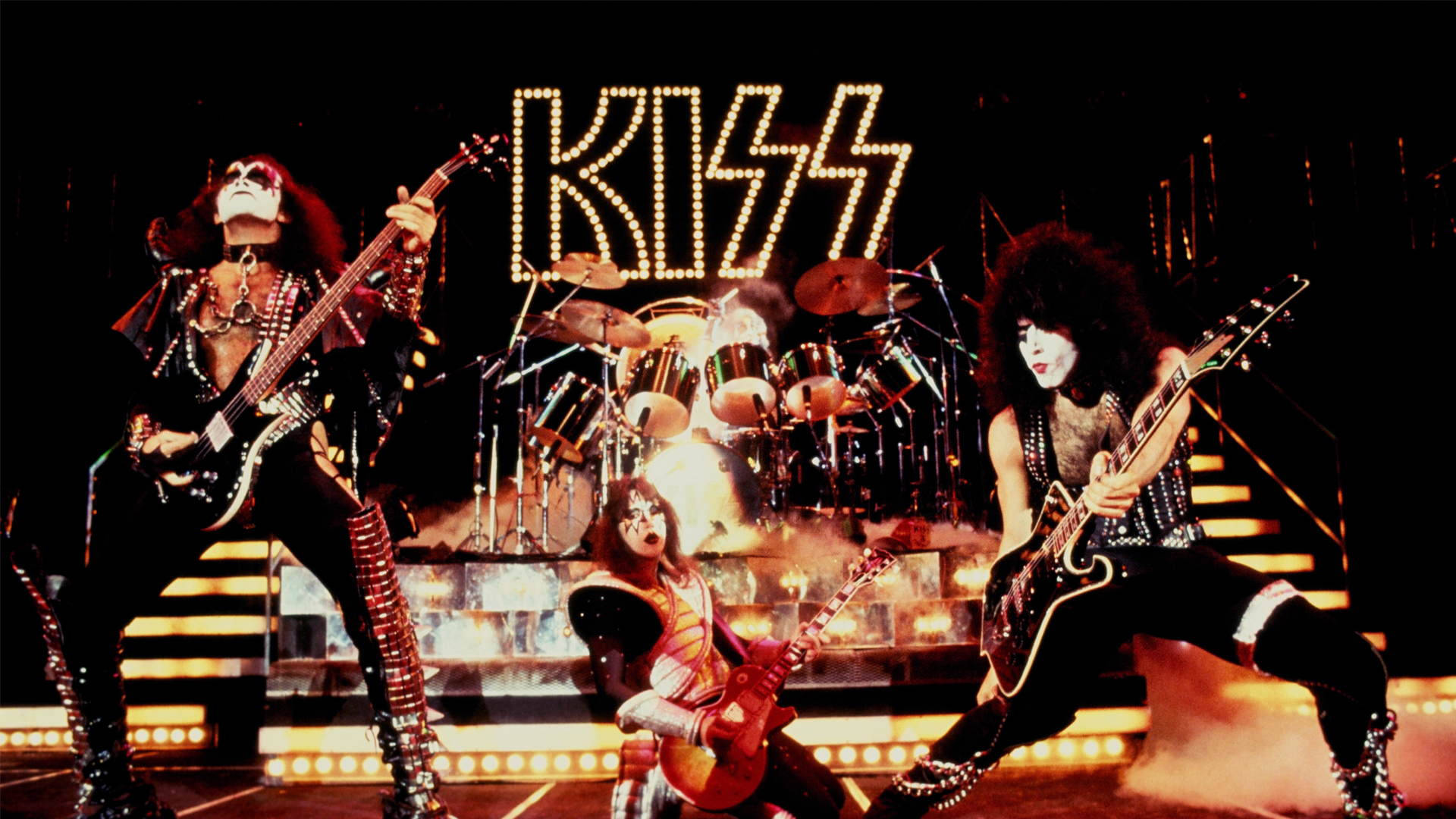 KISS band, full makeup, stage gear, Full HD Desktop Wallpaper