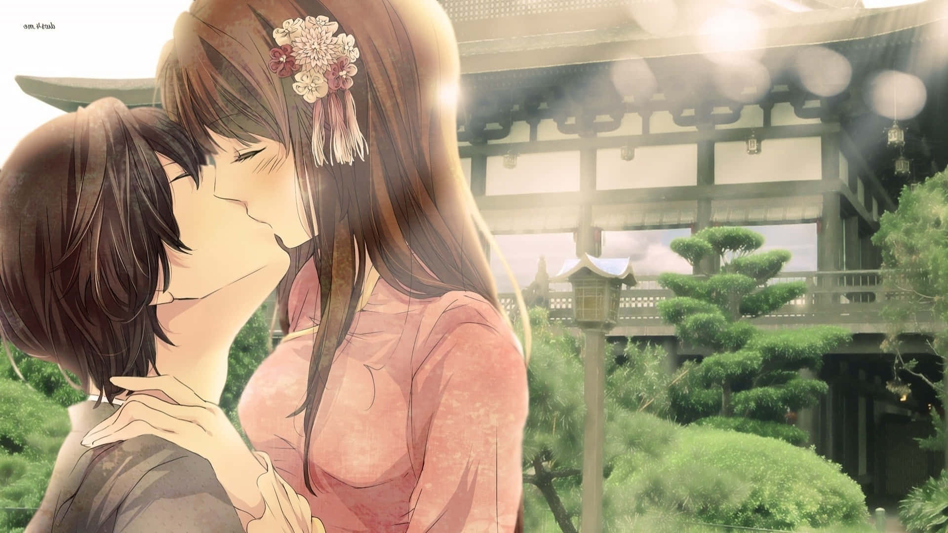 kiss cartoon, 1920 x 1080, anime characters, Full HD Desktop Wallpaper
