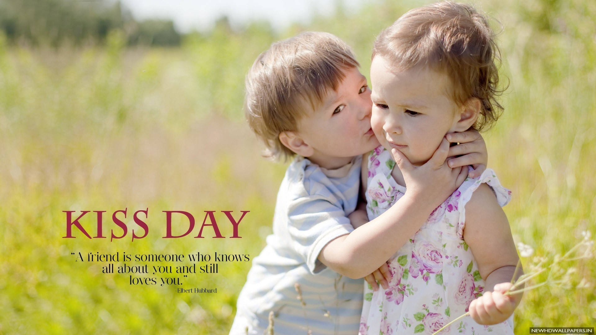 KISS DAY, sunlit field, young boy, Full HD Desktop Wallpaper