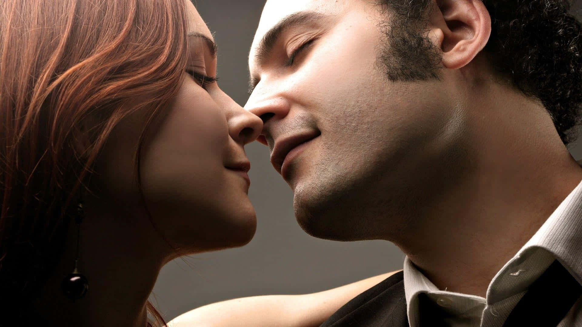 lovely couple, kissing each lips, closed eyes, Full HD Desktop Wallpaper