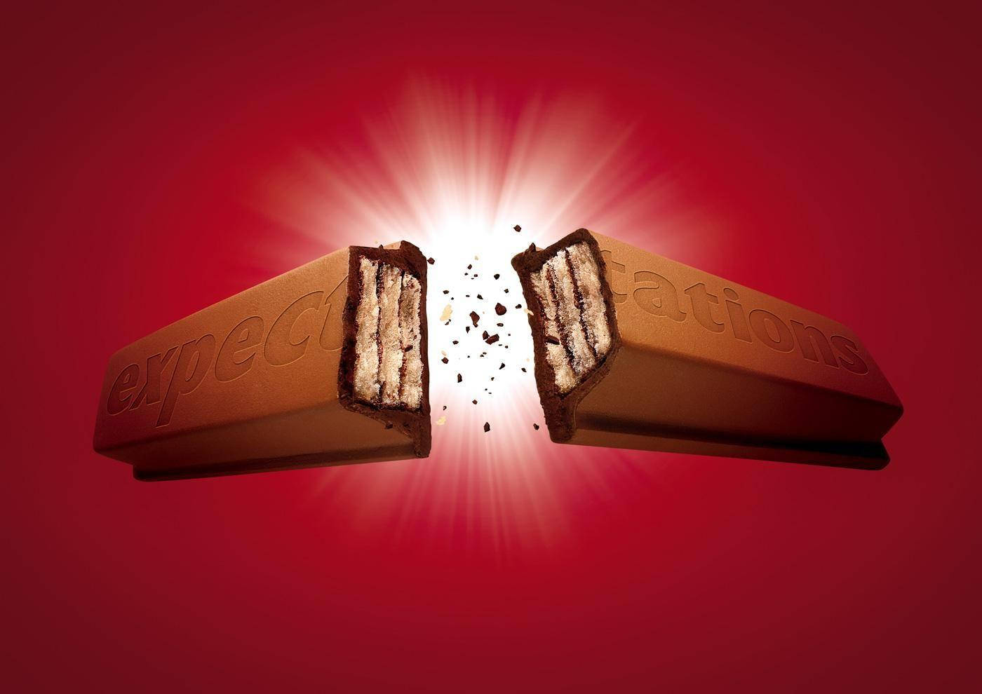 Kit Kat, chocolate bar, bright light, HD Desktop Wallpaper