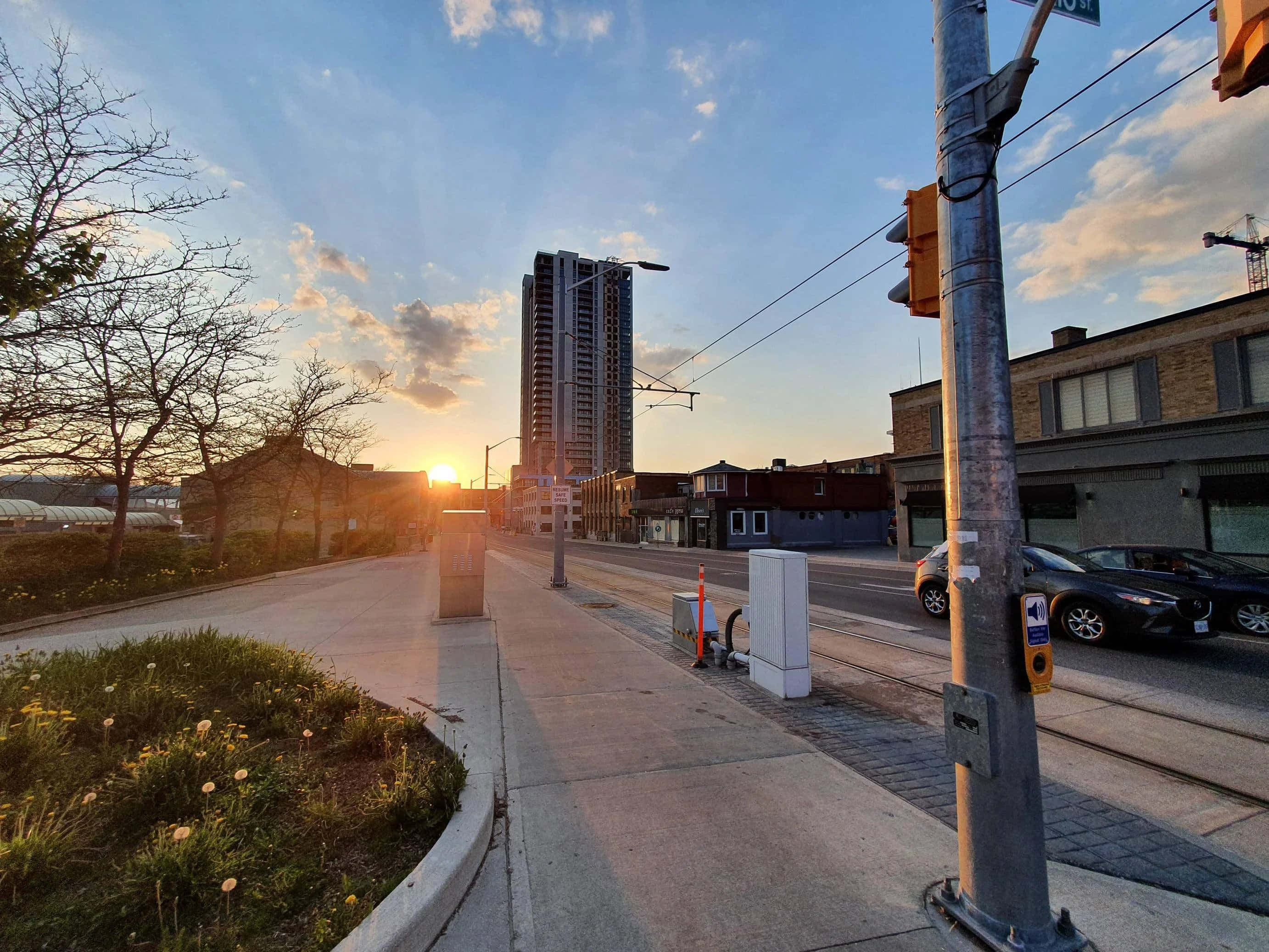 Kitchener, Sunset, urban street, 2K Desktop Wallpaper