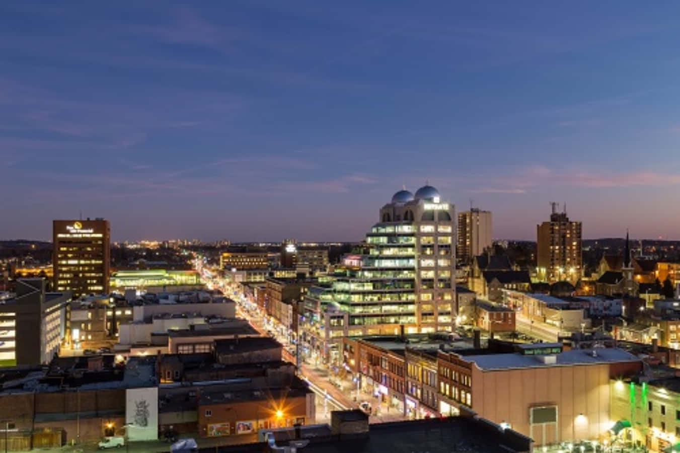 Kitchener, cityscape, dusk, HD Desktop Wallpaper