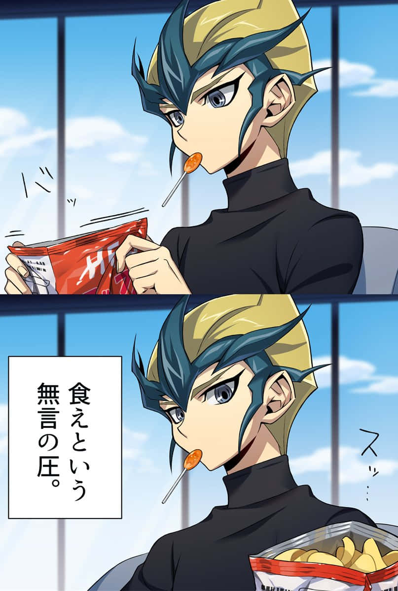 Kite Tenjo, duel outfit, spiky blue and yellow hair, SD Phone Wallpaper
