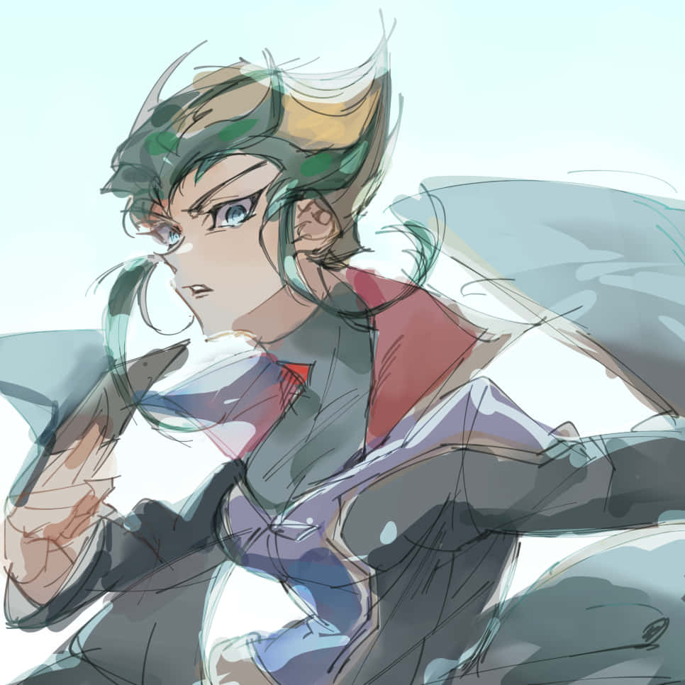 Kite Tenjo, green and gold hair, blue eyes, SD Desktop Wallpaper